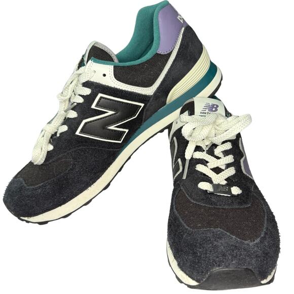 New Balance 574v2 Men's Black Blue Purple- Size 12 - Picture 1 of 8